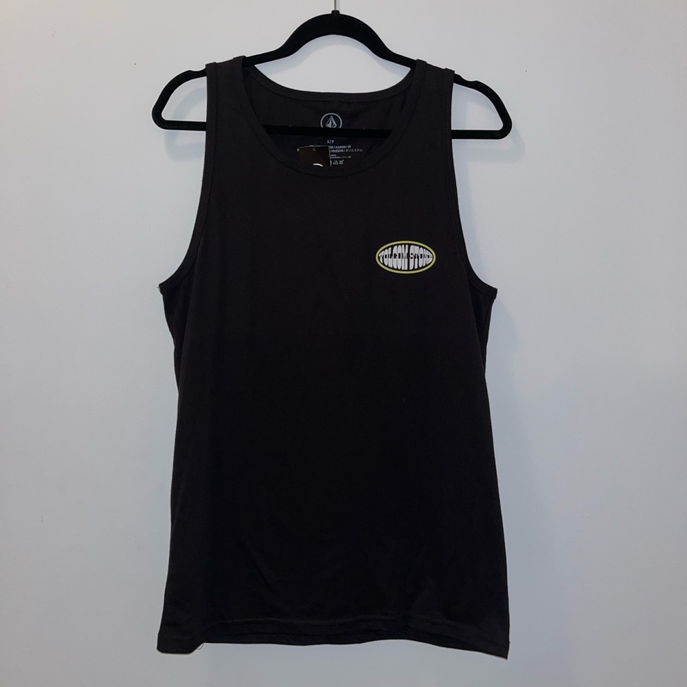 Volcom Men’s Black Tank White Yellow Pocket Back Design NWT Small